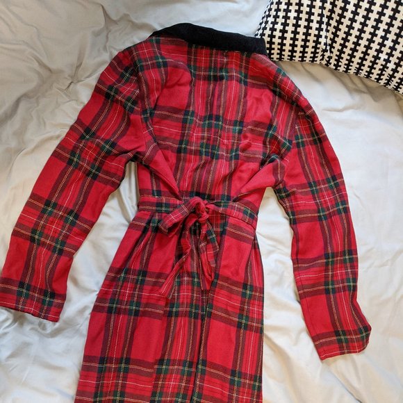 Vintage 80s Plaid Jessica Howard Tie Back Dress - Picture 5 of 7